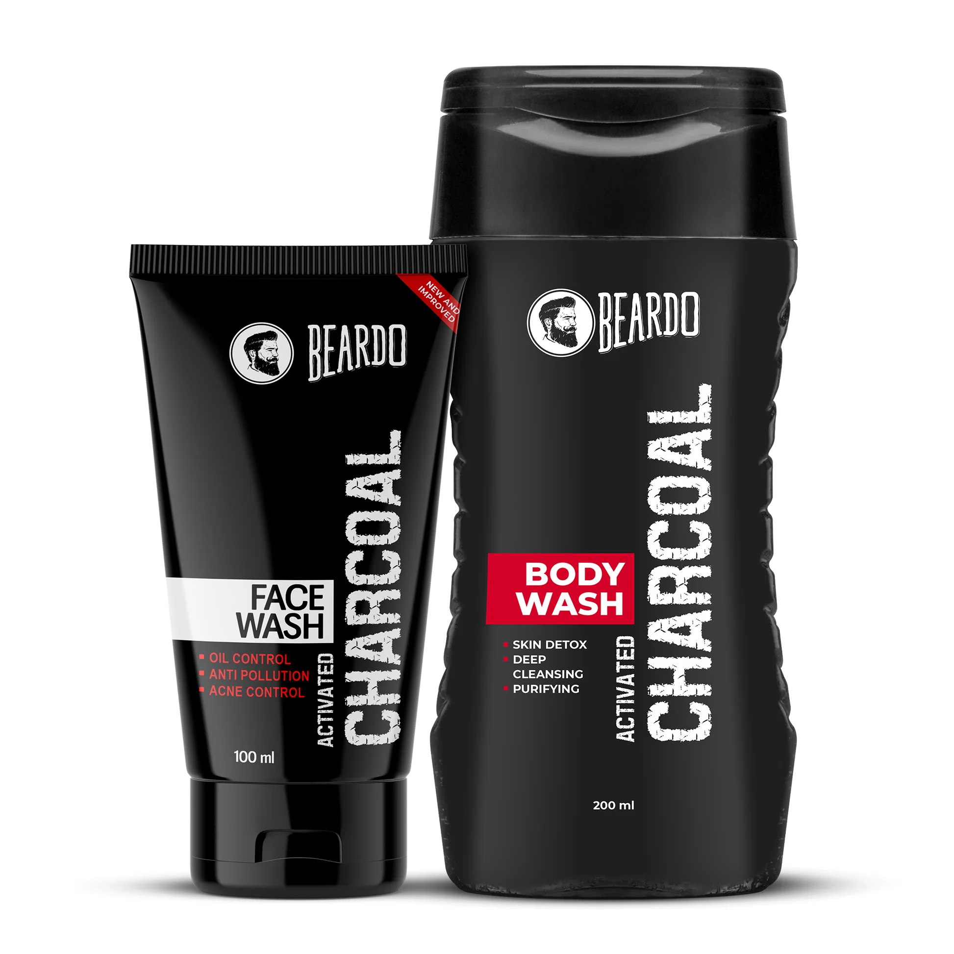 Beardo charcoal facewash and bodywash combo