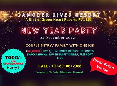 damodar riverview cottage | new year party kolkata 