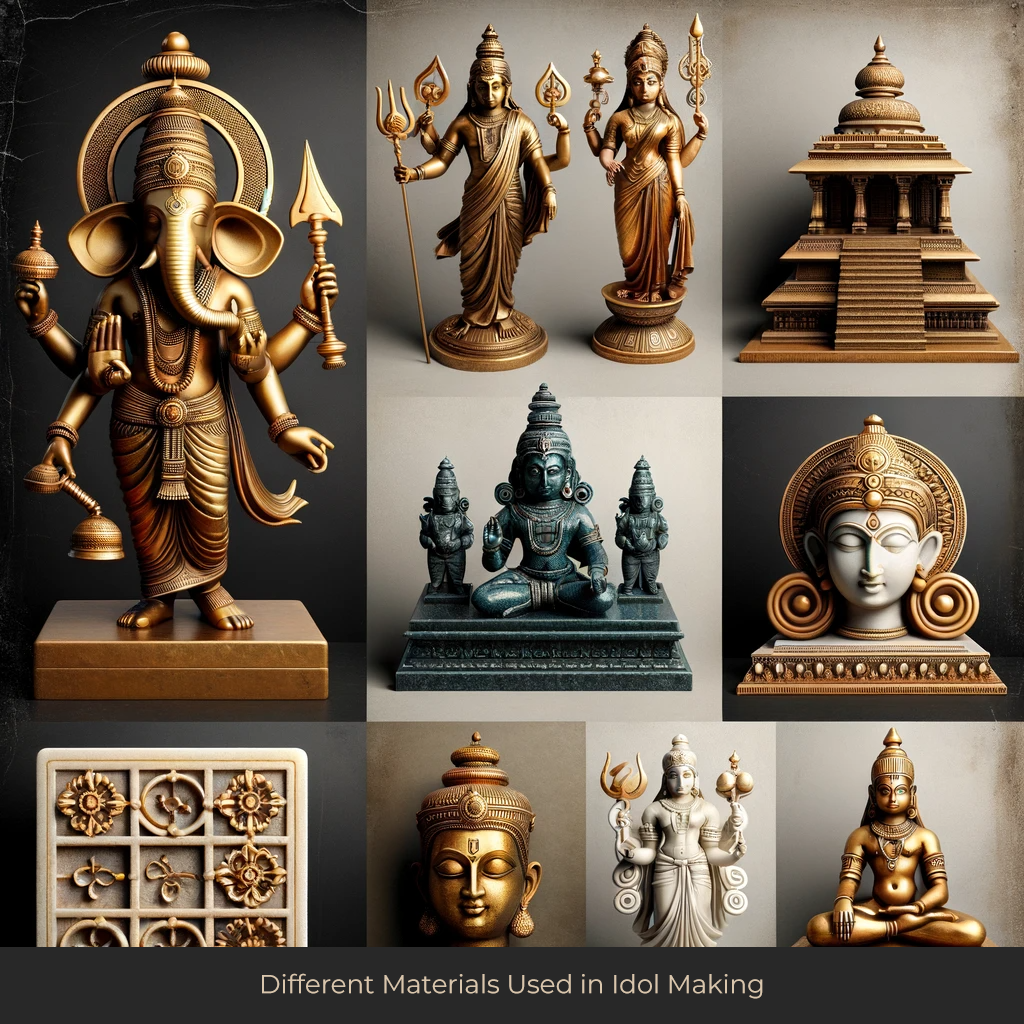 different materials used in idol making